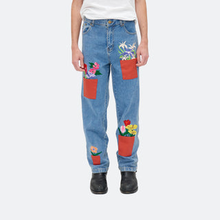 KidSuper All Over Flower Pot Denim Jeans
