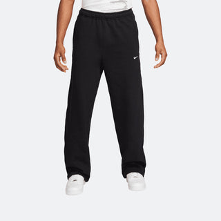 Nike Solo Swoosh Open-Hem Fleece Pants - Black