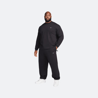 Nike Solo Swoosh Open-Hem Fleece Pants - Black