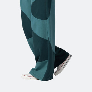 Honor The Gift WMNS Curved Patchwork Sweat Wide Leg - Green