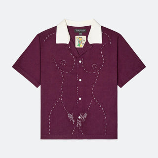 KidSuper Embroidered Figured Shirt - Wine