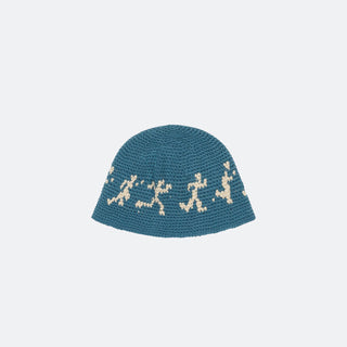 KidSuper Running Guys Crochet Hat - Blue