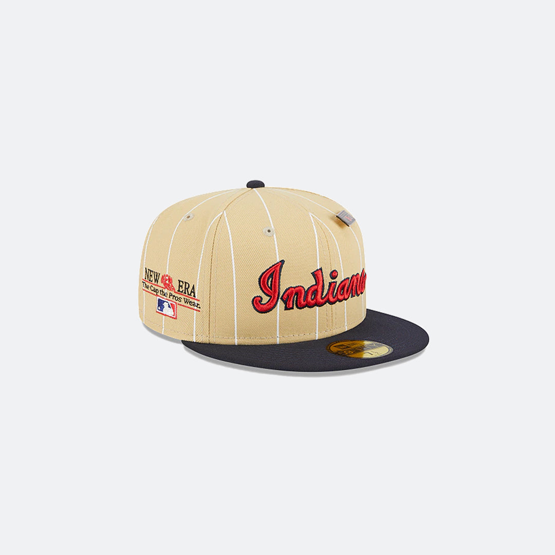 New Era 5950 Day Cleveland Indians Fitted 7 3/4 / Tan/Navy